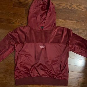 WLKN Canada Burgundy Velvet Hoodie